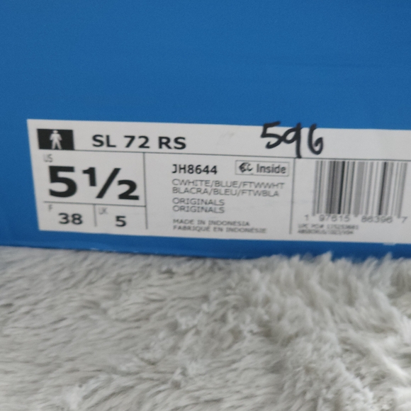 Adidas Kids White and Blue Sneakers - Picture 3 of 10